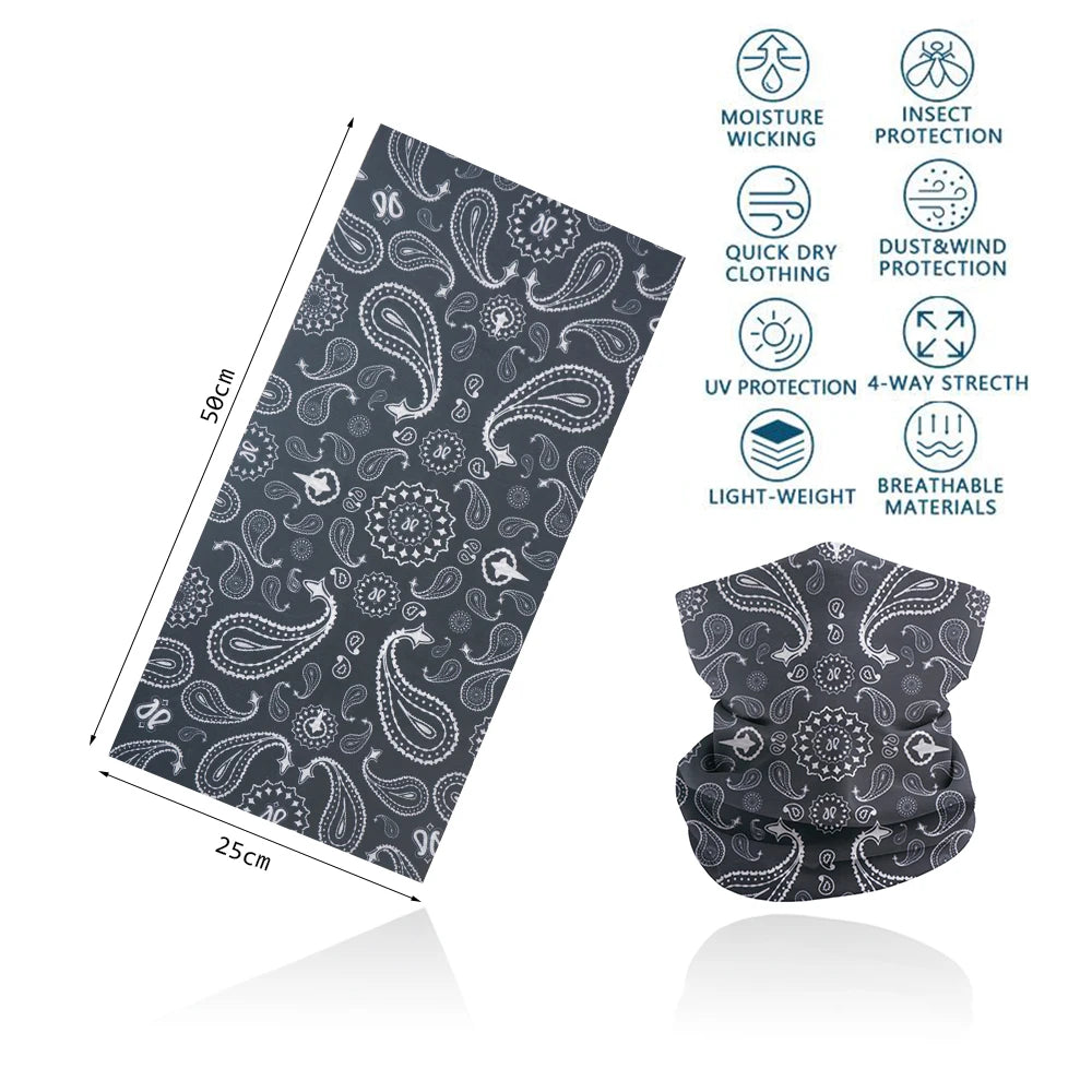 Seamless Bandana Rave Face Cover Scarf Mask Neck Gaiter Face Mask For Men Women Cycling Balaclava Headband Head Wrap Headwear