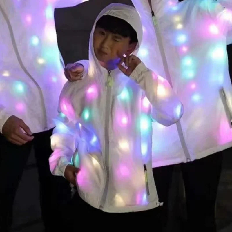 Glow Dancing Costume Halloween Christmas Party Clothes Rave Jacket Led Light Waterproof Clothes Cool Night Run Props Led Clothes