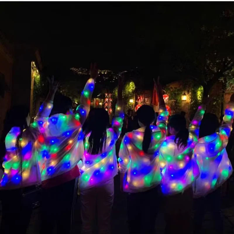 Glow Dancing Costume Halloween Christmas Party Clothes Rave Jacket Led Light Waterproof Clothes Cool Night Run Props Led Clothes