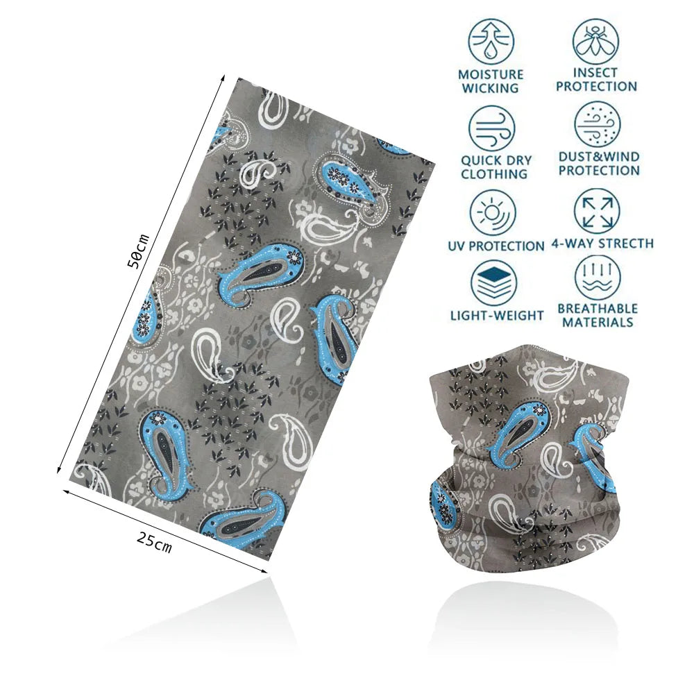 Seamless Bandana Rave Face Cover Scarf Mask Neck Gaiter Face Mask For Men Women Cycling Balaclava Headband Head Wrap Headwear