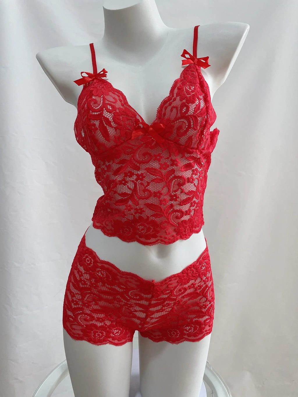 1pcs Women Lace Bras Sets Female Non-padded Bra Panty Set Summer Bow Suspender Underwear Briefs Lady Sexy Lingerie Panties M L
