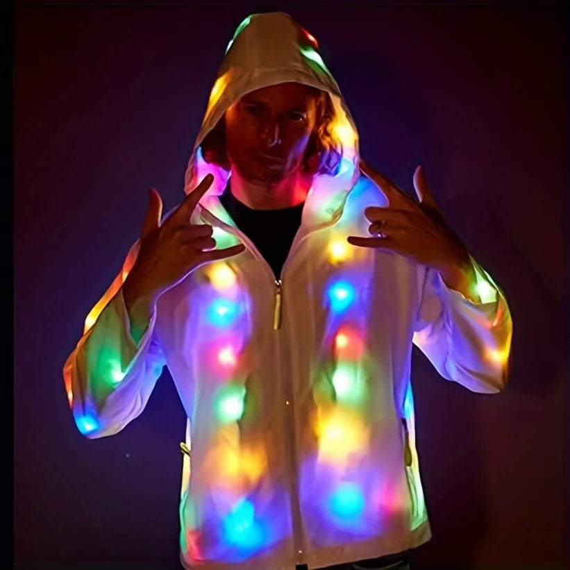Glow Dancing Costume Halloween Christmas Party Clothes Rave Jacket Led Light Waterproof Clothes Cool Night Run Props Led Clothes