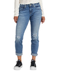 Women's Boyfriend Mid-Rise Slim Ripped Jeans