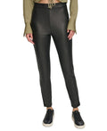 Women's Faux-Leather Ankle-Zip Leggings