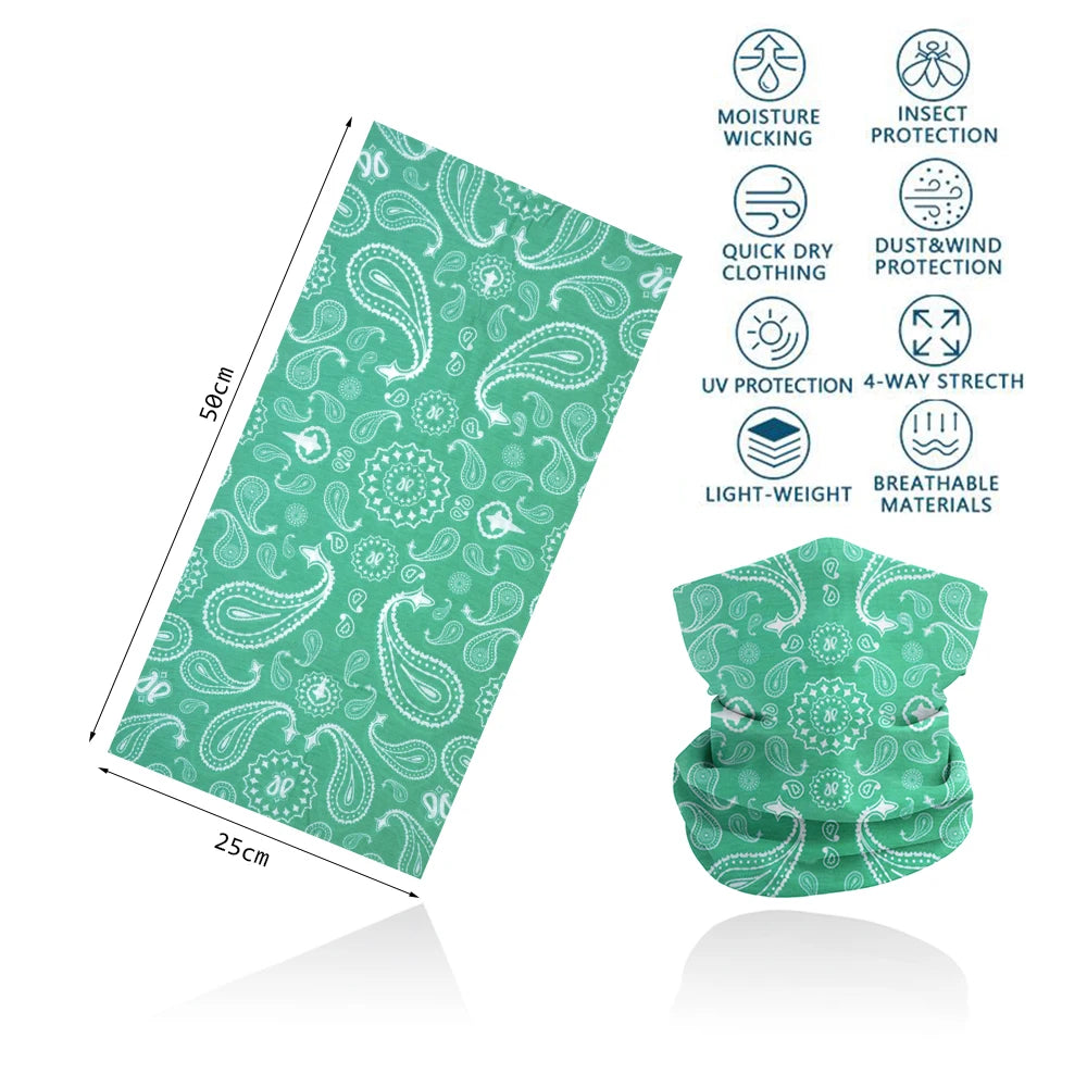 Seamless Bandana Rave Face Cover Scarf Mask Neck Gaiter Face Mask For Men Women Cycling Balaclava Headband Head Wrap Headwear