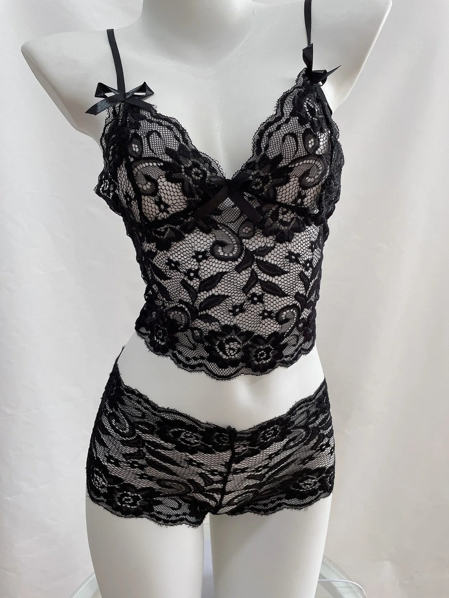 1pcs Women Lace Bras Sets Female Non-padded Bra Panty Set Summer Bow Suspender Underwear Briefs Lady Sexy Lingerie Panties M L