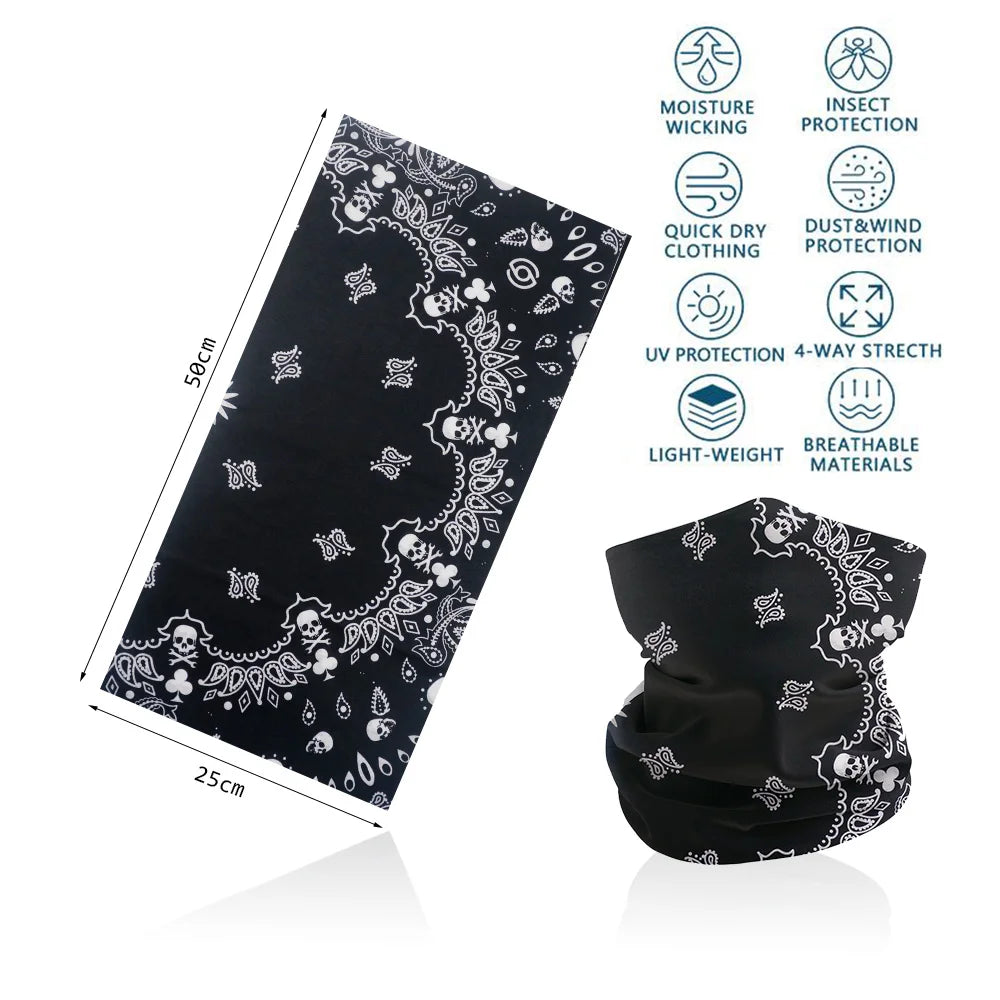 Seamless Bandana Rave Face Cover Scarf Mask Neck Gaiter Face Mask For Men Women Cycling Balaclava Headband Head Wrap Headwear