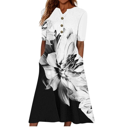 Women’s Summer Midi Dress – Casual, Light & Pocket-Ready