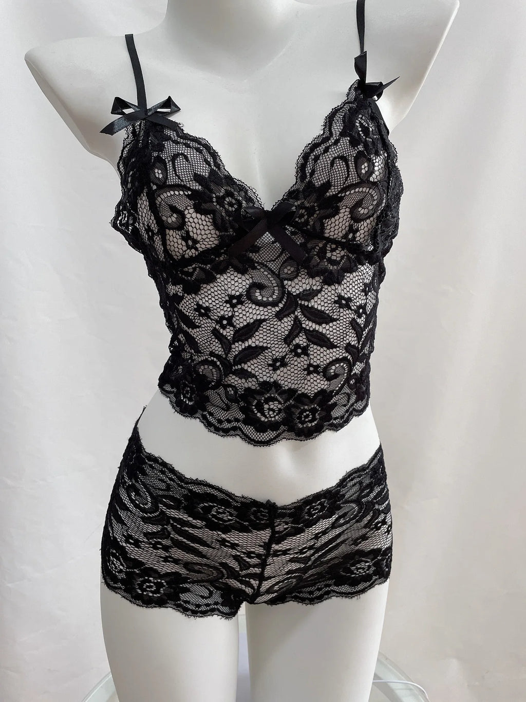 1pcs Women Lace Bras Sets Female Non-padded Bra Panty Set Summer Bow Suspender Underwear Briefs Lady Sexy Lingerie Panties M L