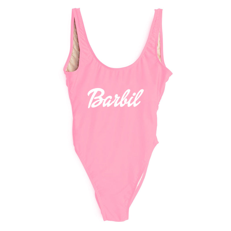 Letter Print Swimwear Women One Piece Swimsuit High Cut Sexy Bodysuit Summer Bathing Suits mayo Black Beachwear Pink