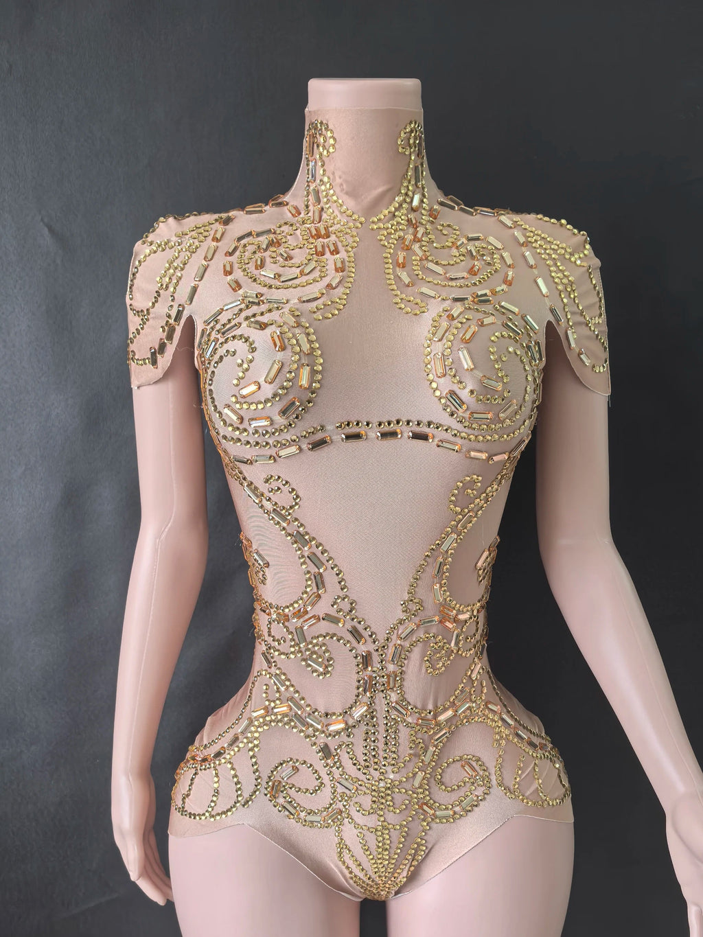 New Rhinestones Bodysuit Pole DancePerformance Clothing Party Rave Outfit Clubwear Stretch Drag Queen Costume 7G