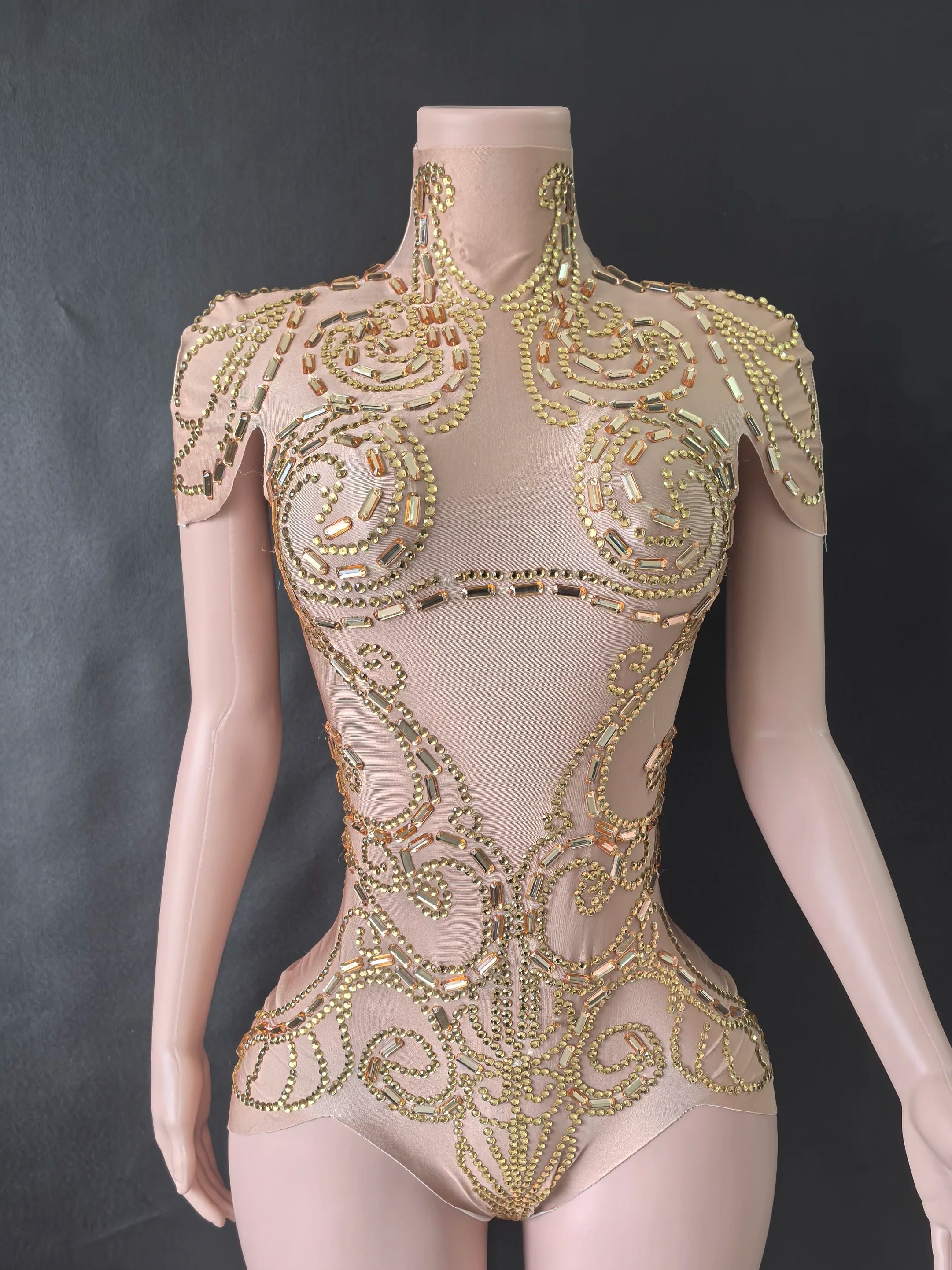 New Rhinestones Bodysuit Pole DancePerformance Clothing Party Rave Outfit Clubwear Stretch Drag Queen Costume 7G