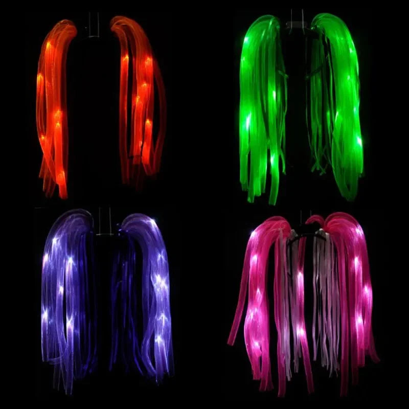LED Kids Adult Light Up Pipe Flashing Noodle Headband Birthday Carnival Hair Band     Glow Party  Wedding Festival