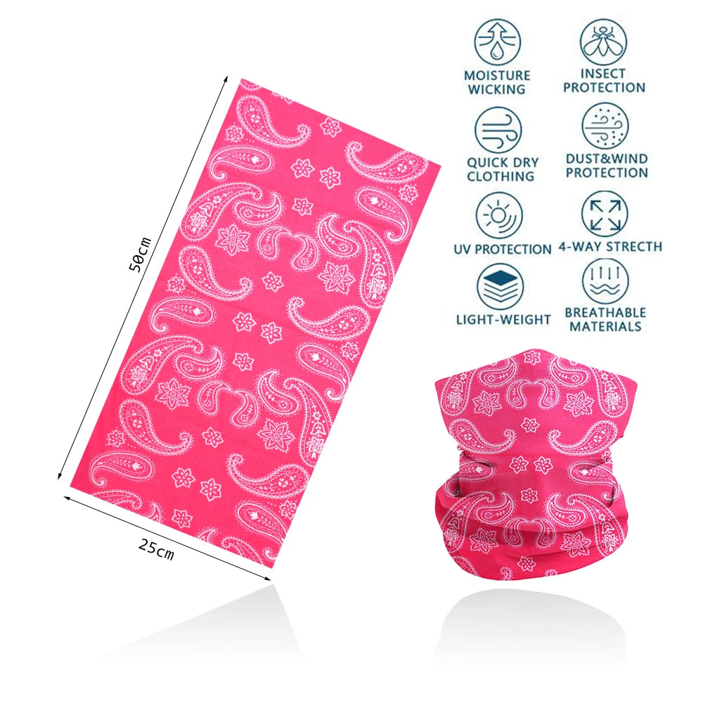 Seamless Bandana Rave Face Cover Scarf Mask Neck Gaiter Face Mask For Men Women Cycling Balaclava Headband Head Wrap Headwear