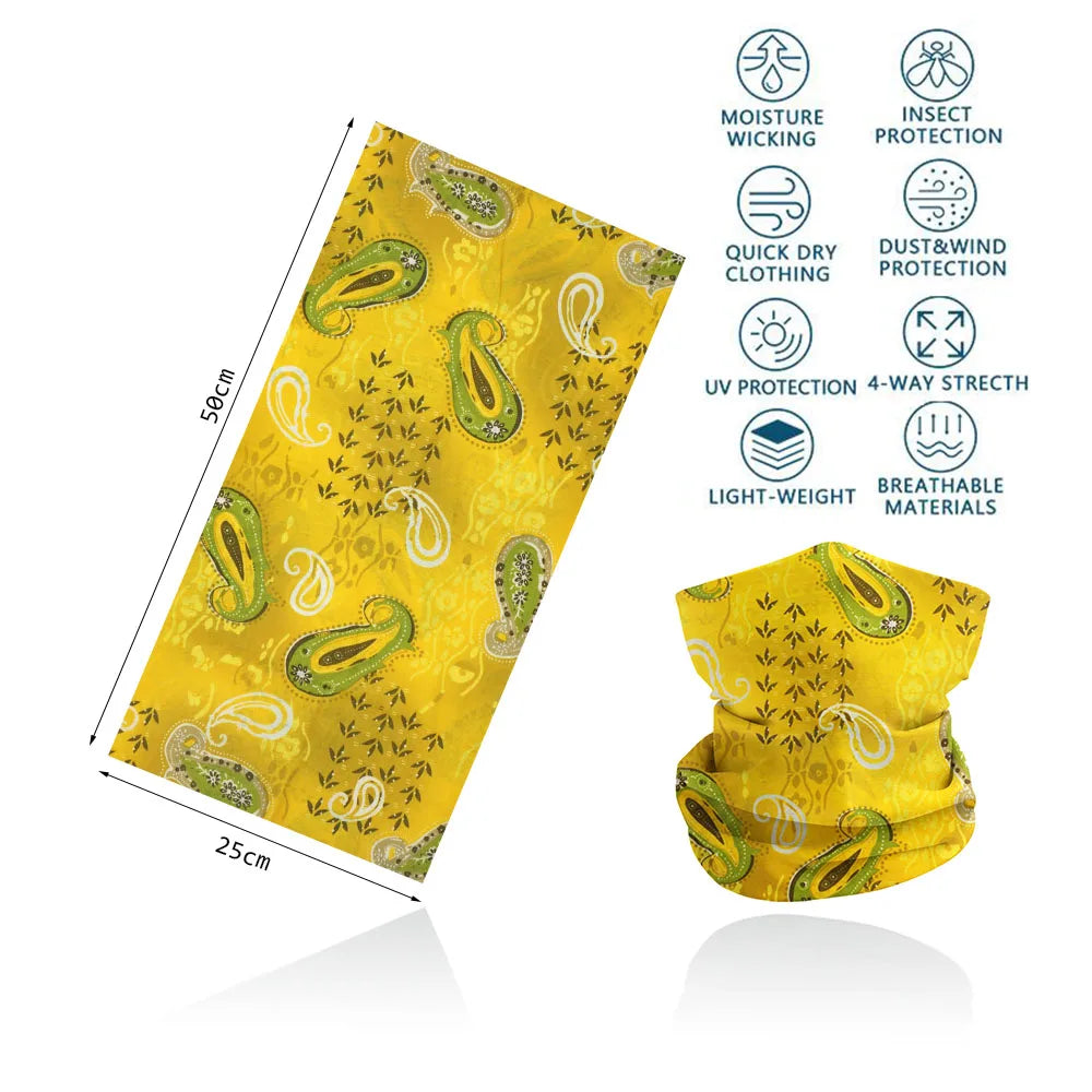 Seamless Bandana Rave Face Cover Scarf Mask Neck Gaiter Face Mask For Men Women Cycling Balaclava Headband Head Wrap Headwear