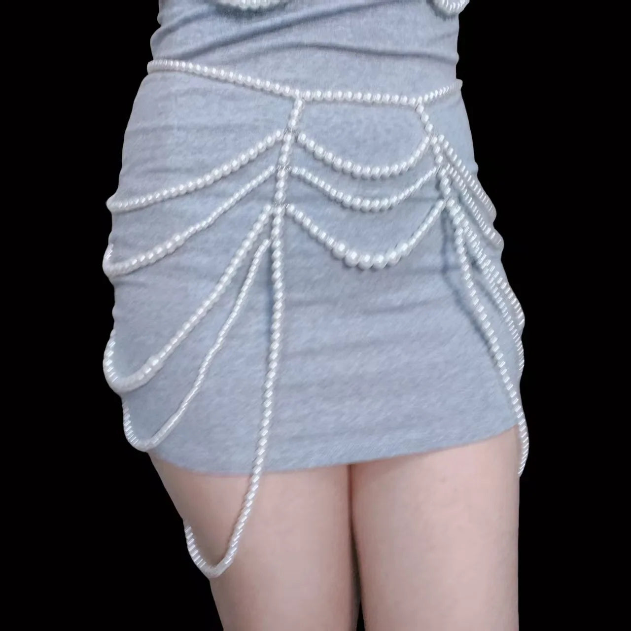 Shining Gold Color Tiny Round Bead Camisole Body Chain Set Butterfly Shaped Sexy Nightclub Dance Exotic Outfit Accessory