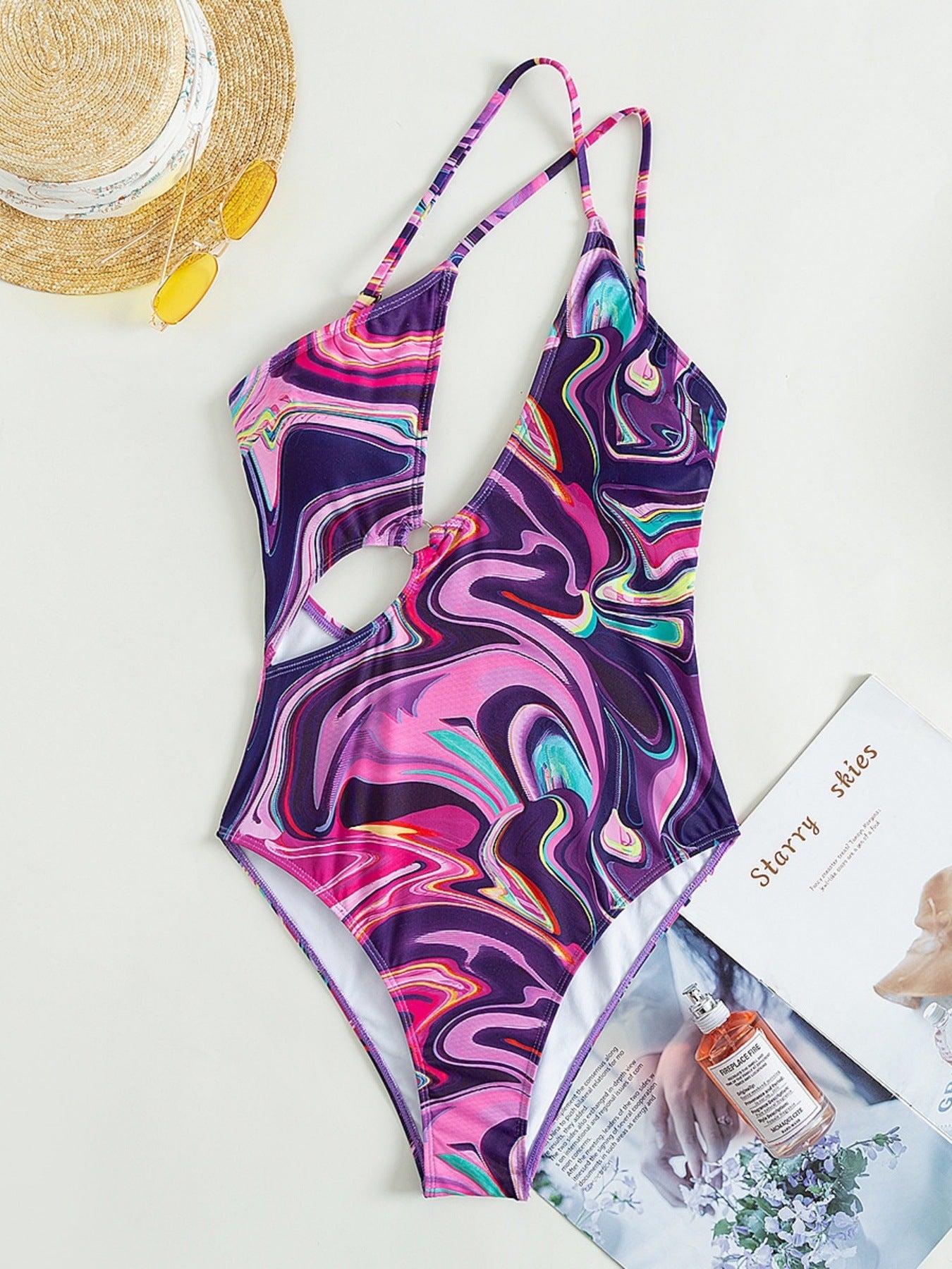 Swimsuit with Colorful Print Sexy One-Piece Bathing Suit