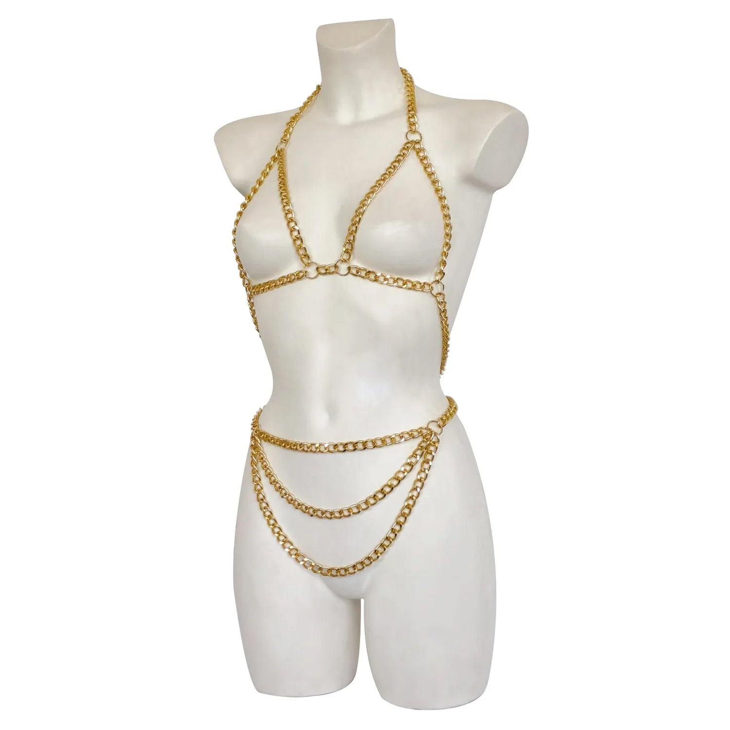 Handmade Body Chain Jewelry for Women Chunky Metal Wasit Chain Festival Rave Performance Outfit Party Costume Accessories