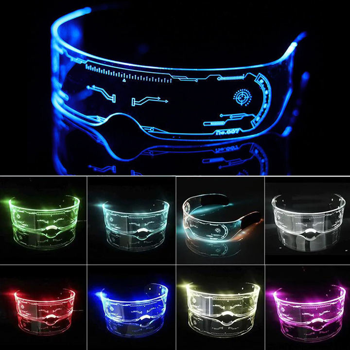 Charge  LED Luminous Glasses EL Flashing Neon Bar Party LED Glasses Light Up Glasses Rave Costume Party Decor DJ Sunglasses Party Decor