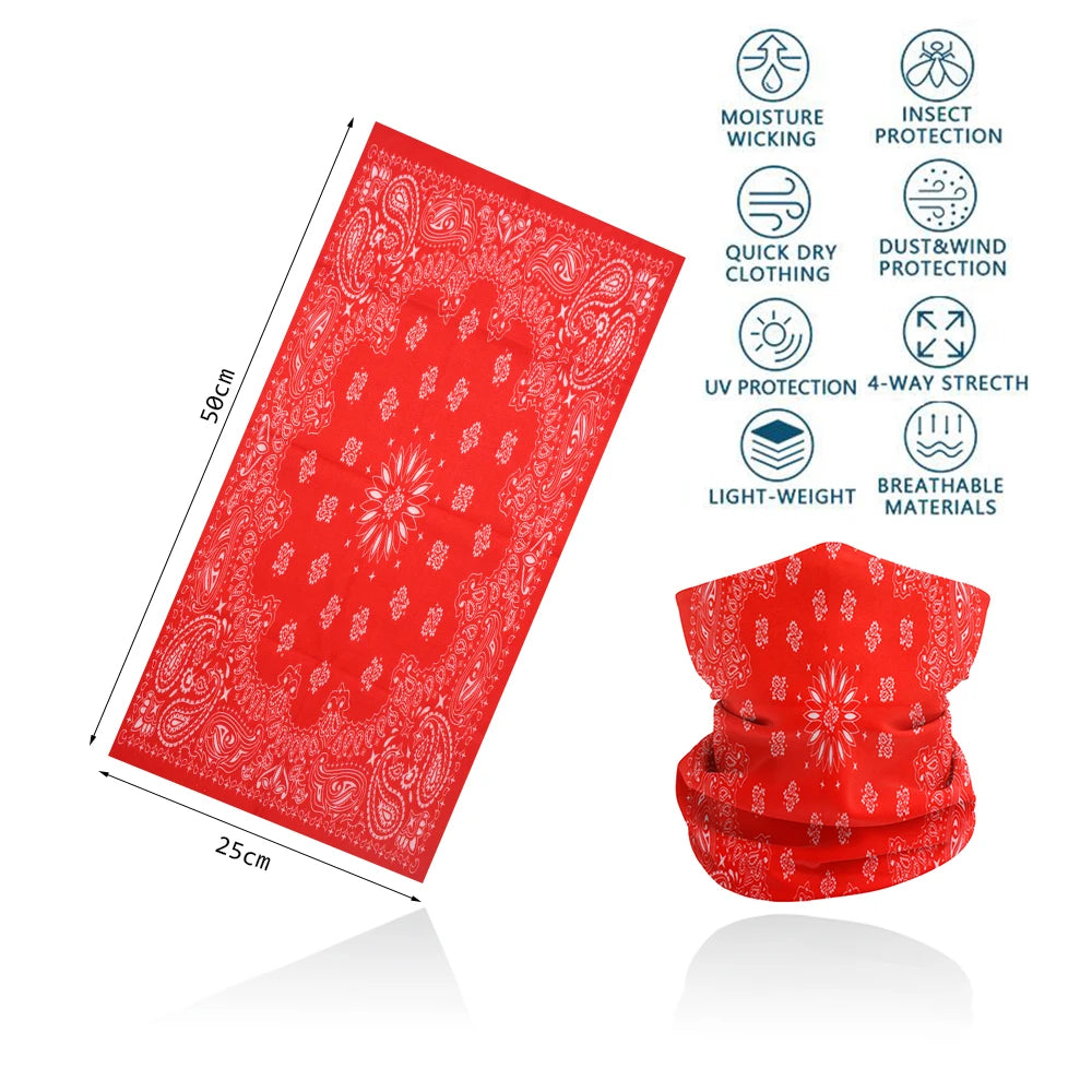 Seamless Bandana Rave Face Cover Scarf Mask Neck Gaiter Face Mask For Men Women Cycling Balaclava Headband Head Wrap Headwear