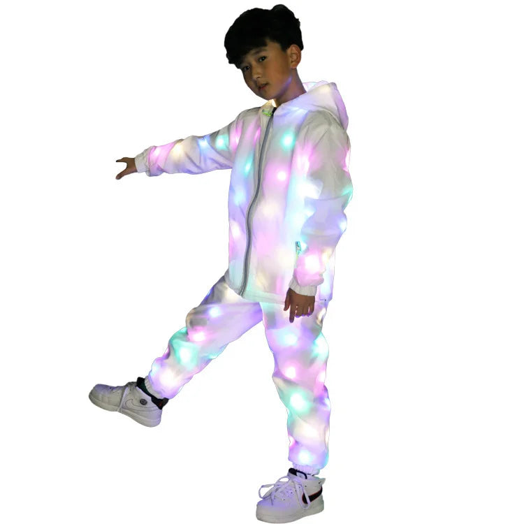 Glow Dancing Costume Halloween Christmas Party Clothes Rave Jacket Led Light Waterproof Clothes Cool Night Run Props Led Clothes