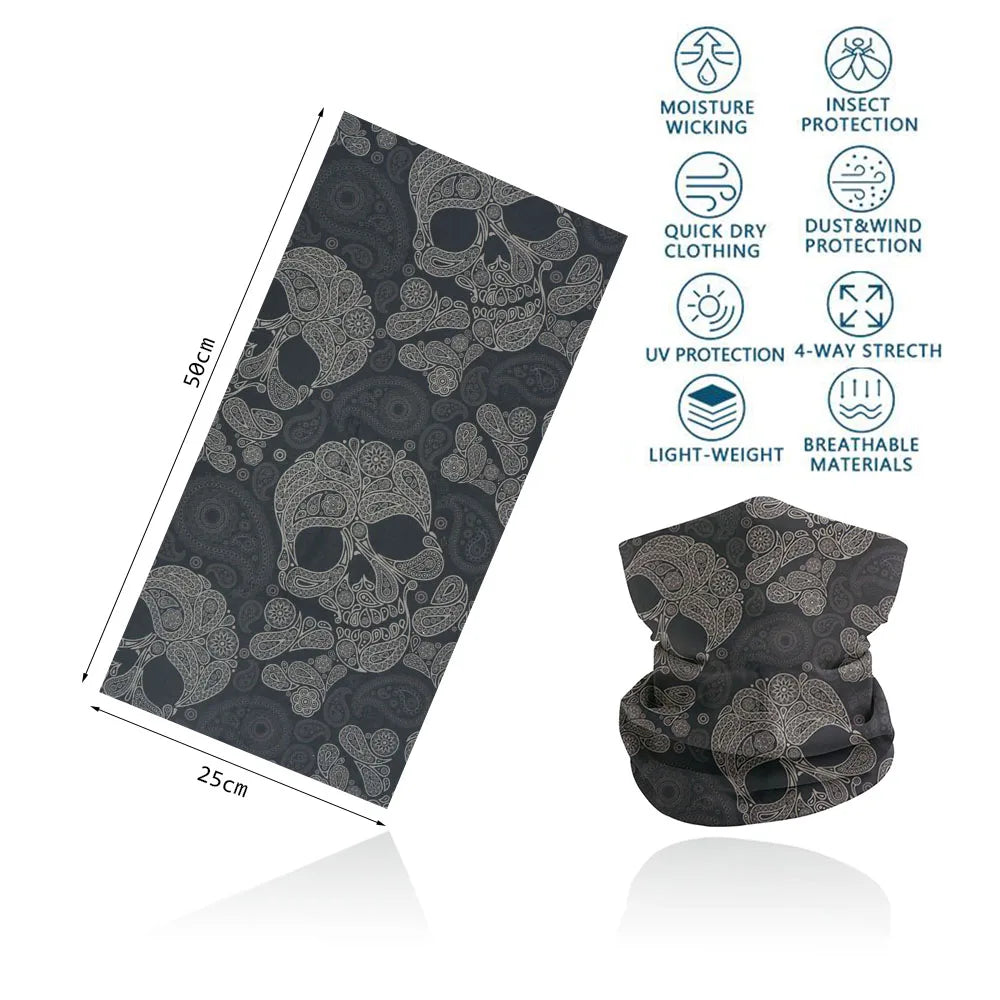 Seamless Bandana Rave Face Cover Scarf Mask Neck Gaiter Face Mask For Men Women Cycling Balaclava Headband Head Wrap Headwear