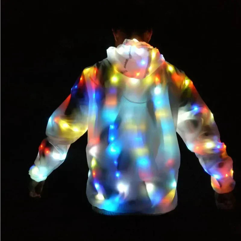 Glow Dancing Costume Halloween Christmas Party Clothes Rave Jacket Led Light Waterproof Clothes Cool Night Run Props Led Clothes
