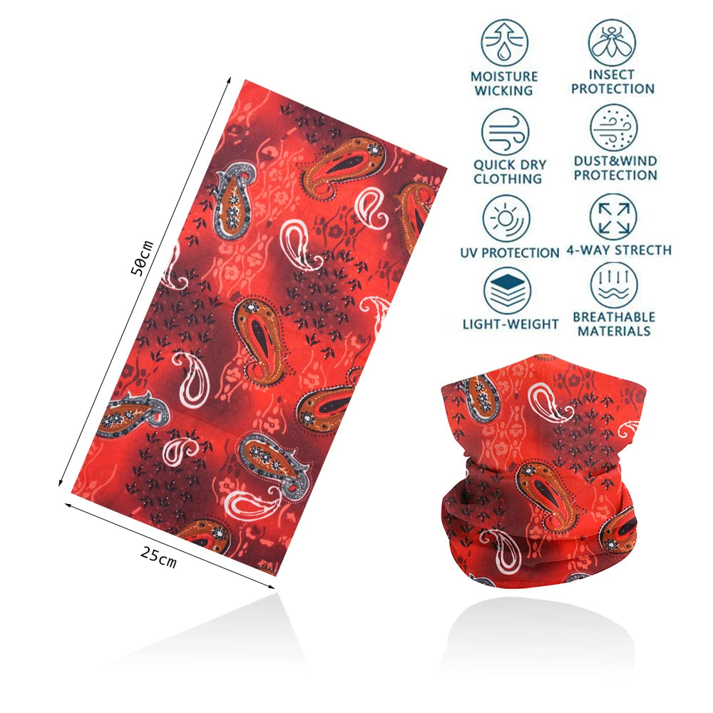 Seamless Bandana Rave Face Cover Scarf Mask Neck Gaiter Face Mask For Men Women Cycling Balaclava Headband Head Wrap Headwear