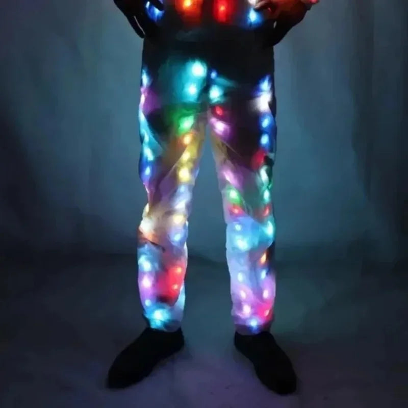 Glow Dancing Costume Halloween Christmas Party Clothes Rave Jacket Led Light Waterproof Clothes Cool Night Run Props Led Clothes