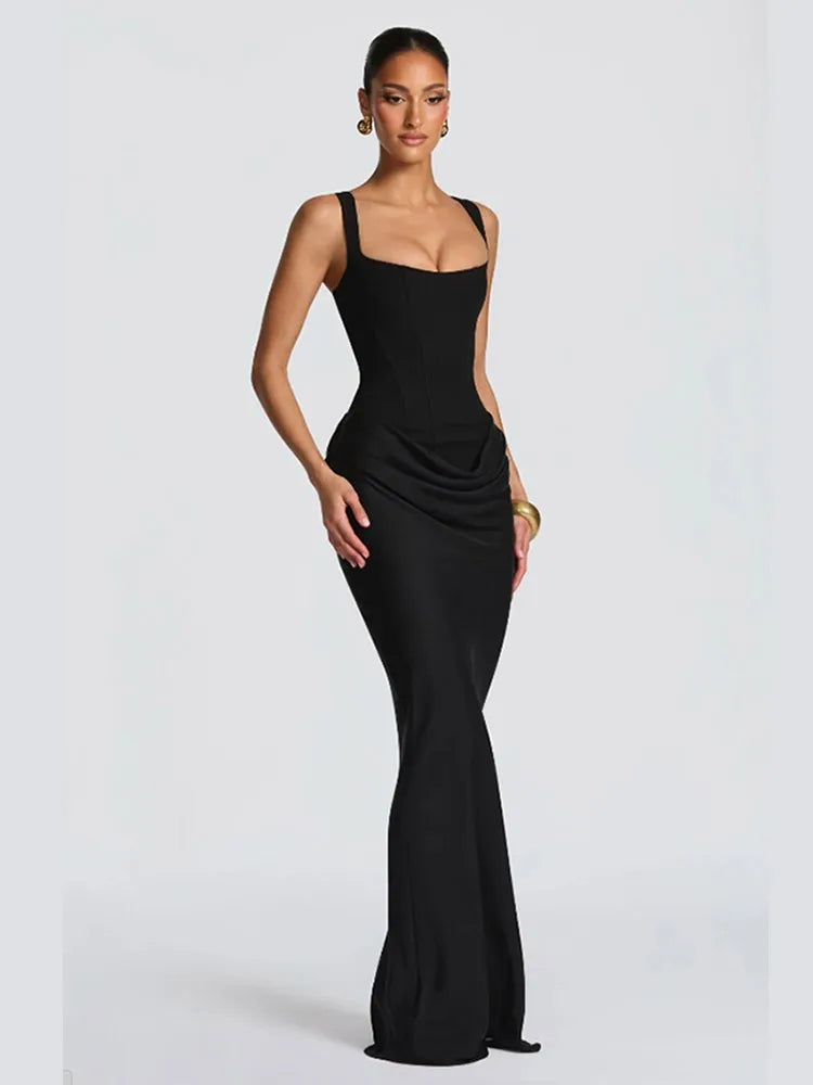 Women Black Velvet Sheer Maxi Dress Sexy Chic Mesh Patchwork Off-shoulder Waist Cinching Slim Maxi Dresses 2026 Club Party Gowns