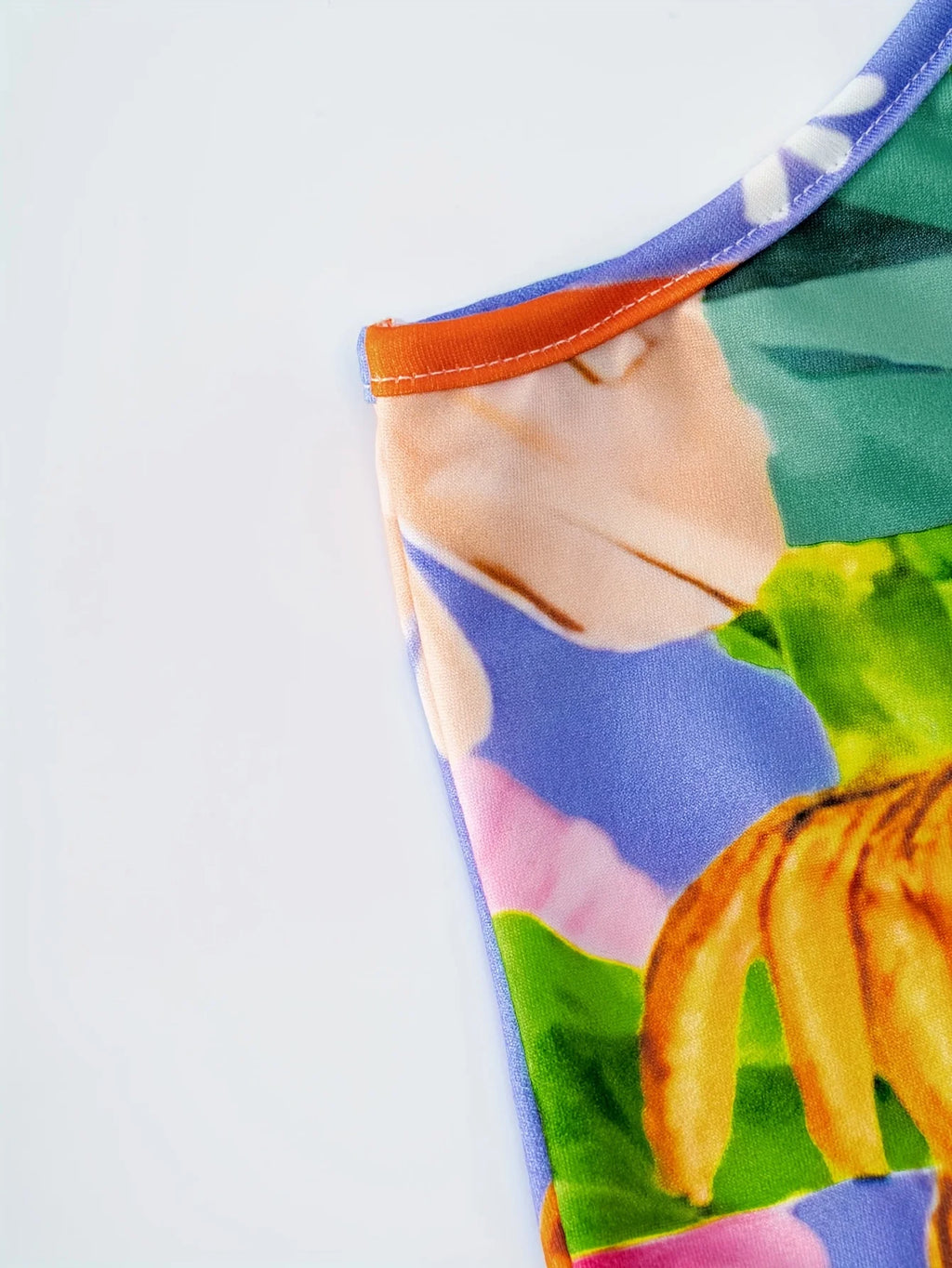 Tropical Floral Palm Leaf Print Sleeveless Summer Dress for Women Boho