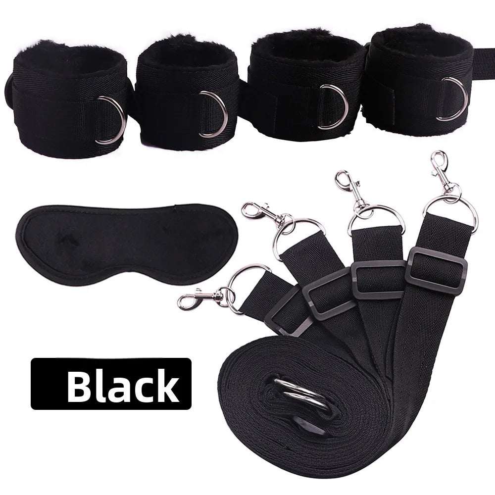 BDSM Bed Strap Bondage Binding on The Bed Binding Adult Sex Toys Sex Bondage Belt Bed Flirting Handcuffs Footcuffs Self Bondage
