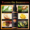2-in-1 Fast-Acting Body Tanning Oil 100ml Natural Bronzer Indoor Outdoor Use Deep Hydrating Sunless Tanning oil for Glowing Skin