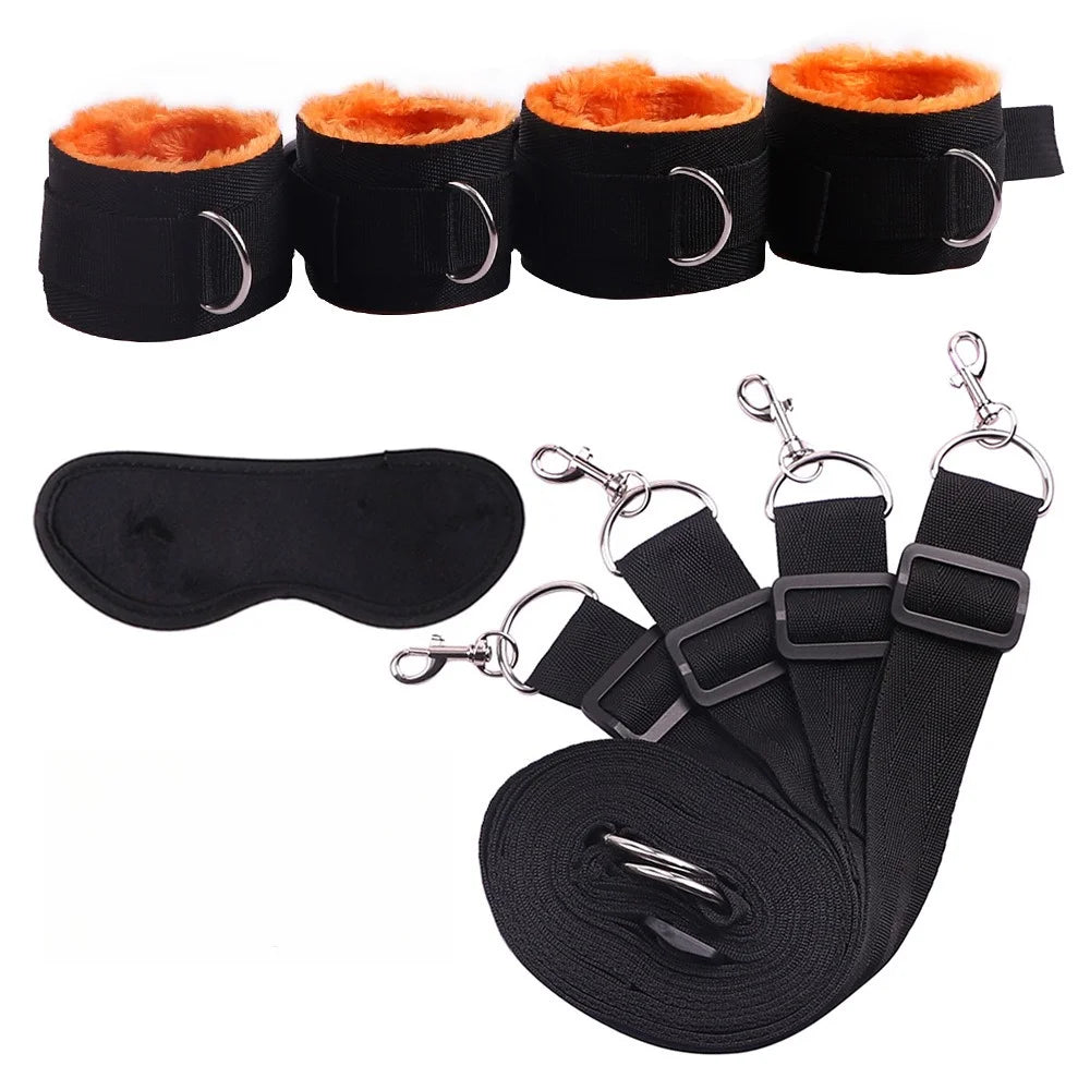BDSM Bed Strap Bondage Binding on The Bed Binding Adult Sex Toys Sex Bondage Belt Bed Flirting Handcuffs Footcuffs Self Bondage