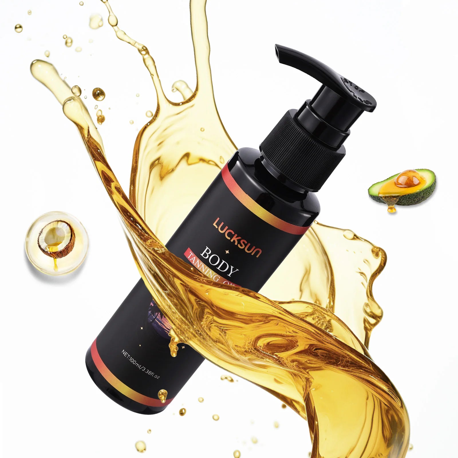 2-in-1 Fast-Acting Body Tanning Oil 100ml Natural Bronzer Indoor Outdoor Use Deep Hydrating Sunless Tanning oil for Glowing Skin
