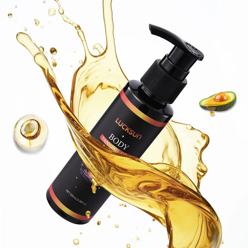 2-in-1 Fast-Acting Body Tanning Oil 100ml Natural Bronzer Indoor Outdoor Use Deep Hydrating Sunless Tanning oil for Glowing Skin