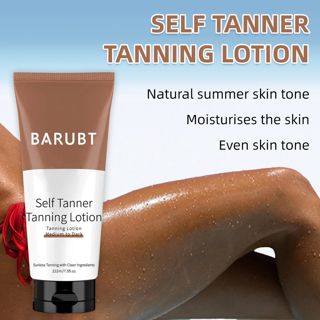 Sun-free Tanning Lotion - From Medium to Dark, Gentle Formula Does Not Irritate, Moisturizing, No Odor, Natural Skin Brightening