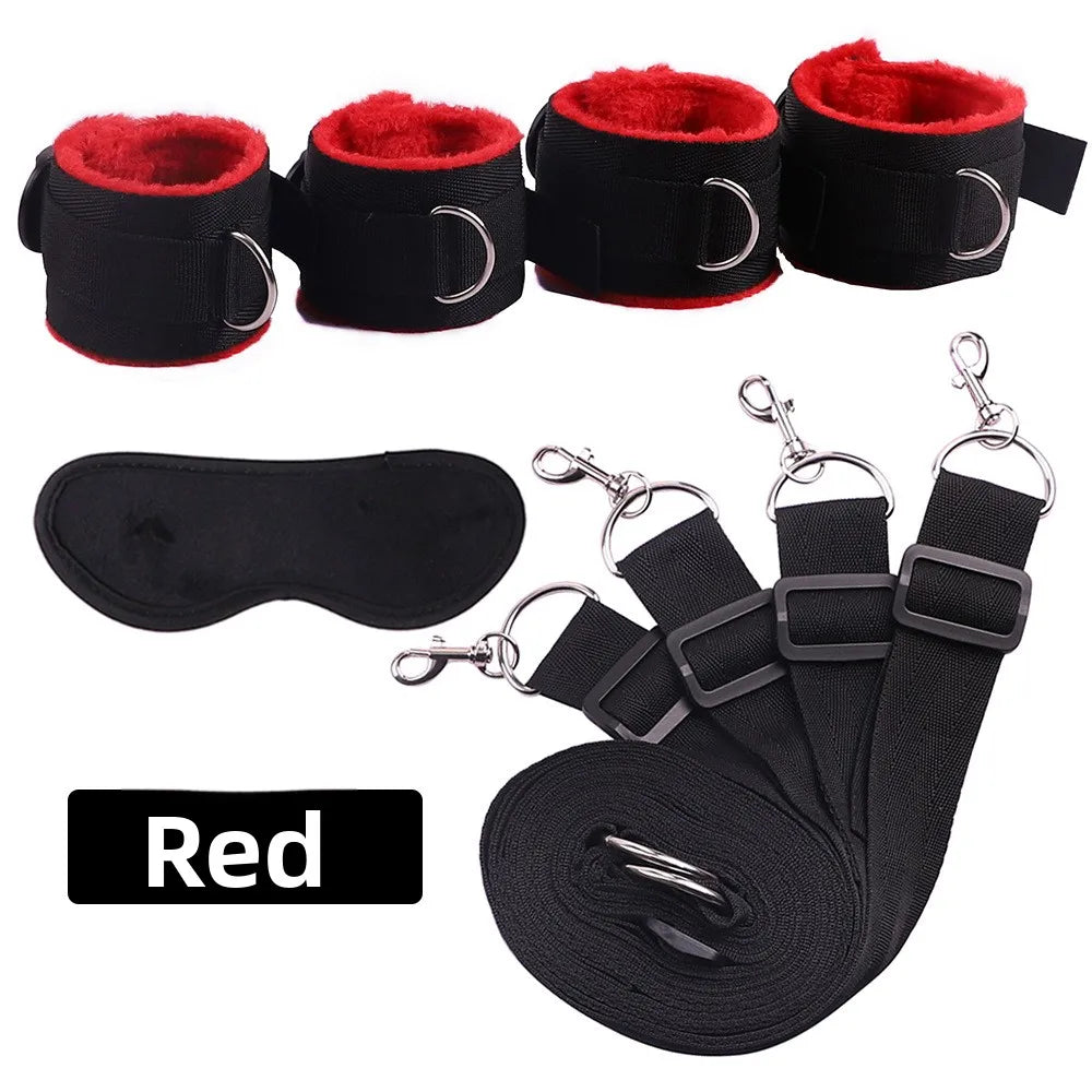 BDSM Bed Strap Bondage Binding on The Bed Binding Adult Sex Toys Sex Bondage Belt Bed Flirting Handcuffs Footcuffs Self Bondage