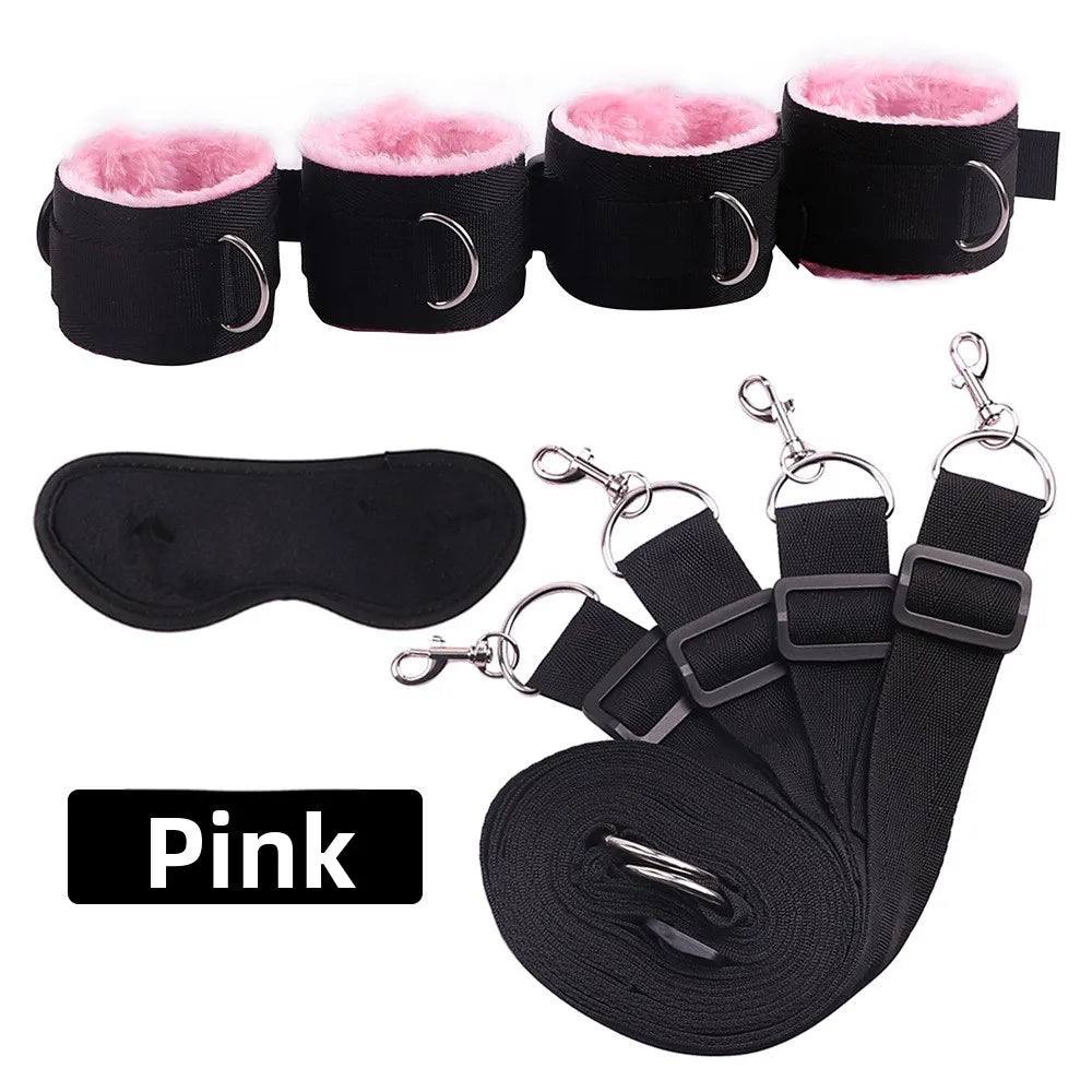 BDSM Bed Strap Bondage Binding on The Bed Binding Adult Sex Toys Sex Bondage Belt Bed Flirting Handcuffs Footcuffs Self Bondage