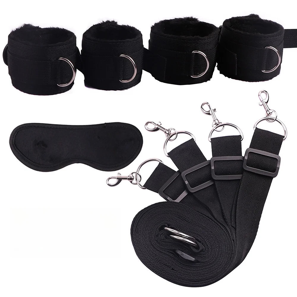 BDSM Bed Strap Bondage Binding on The Bed Binding Adult Sex Toys Sex Bondage Belt Bed Flirting Handcuffs Footcuffs Self Bondage