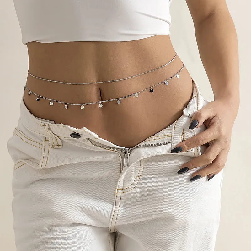 Sexy Double Thin Chain Women's Waist Chain Charming Butterfly