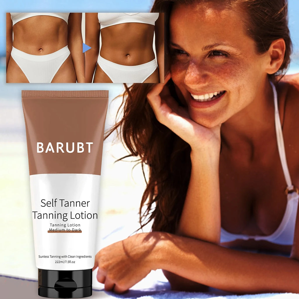 Sun-free Tanning Lotion - From Medium to Dark, Gentle Formula Does Not Irritate, Moisturizing, No Odor, Natural Skin Brightening