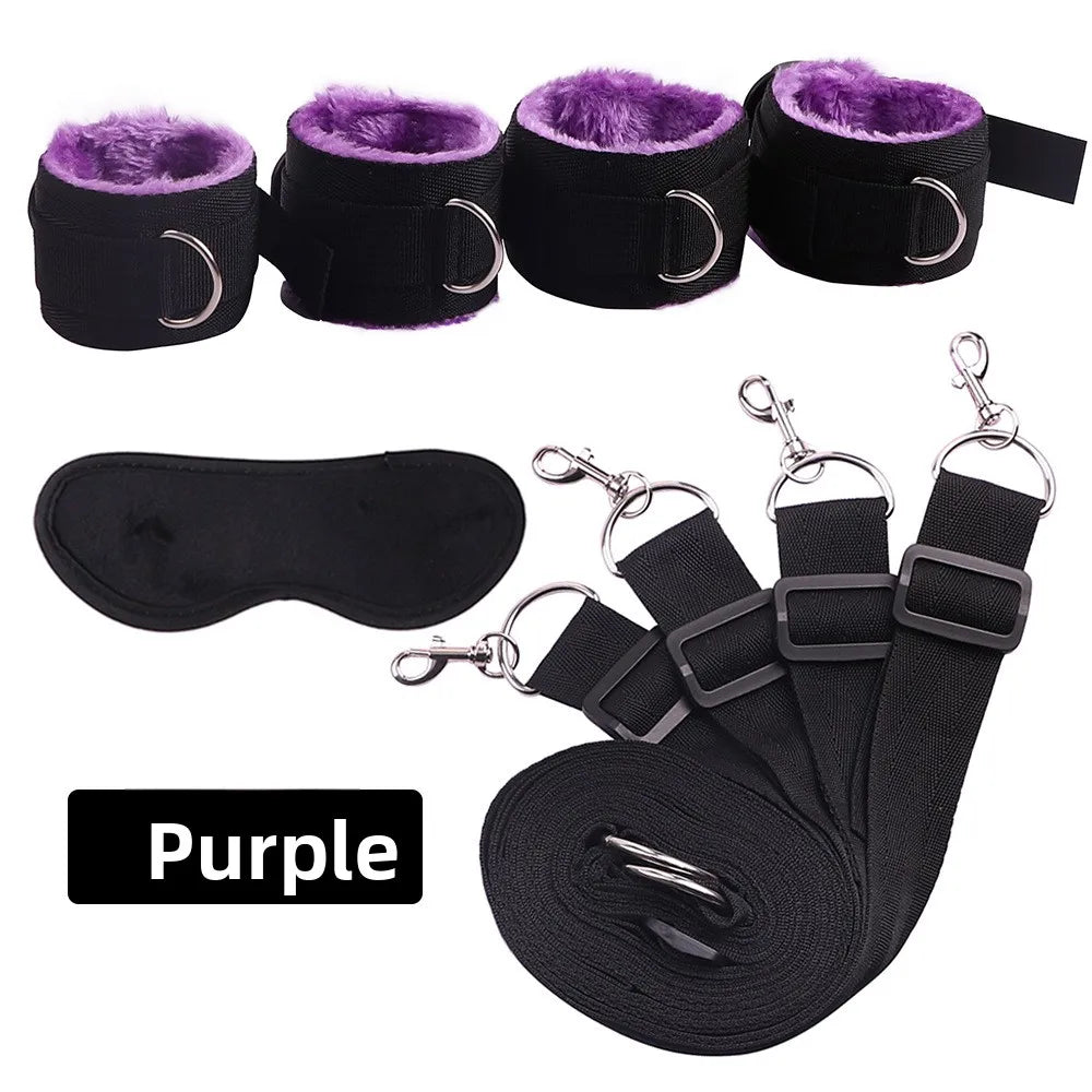 BDSM Bed Strap Bondage Binding on The Bed Binding Adult Sex Toys Sex Bondage Belt Bed Flirting Handcuffs Footcuffs Self Bondage