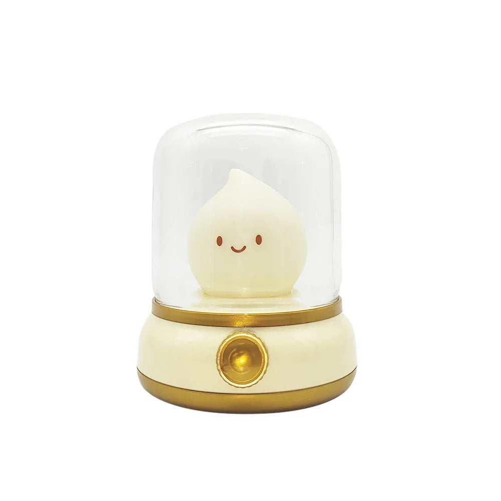 LED Night Light Cute Flameless Candle Light with Two Modes USB Rechargeable Dimmable Camping Light For Bedroom Decor