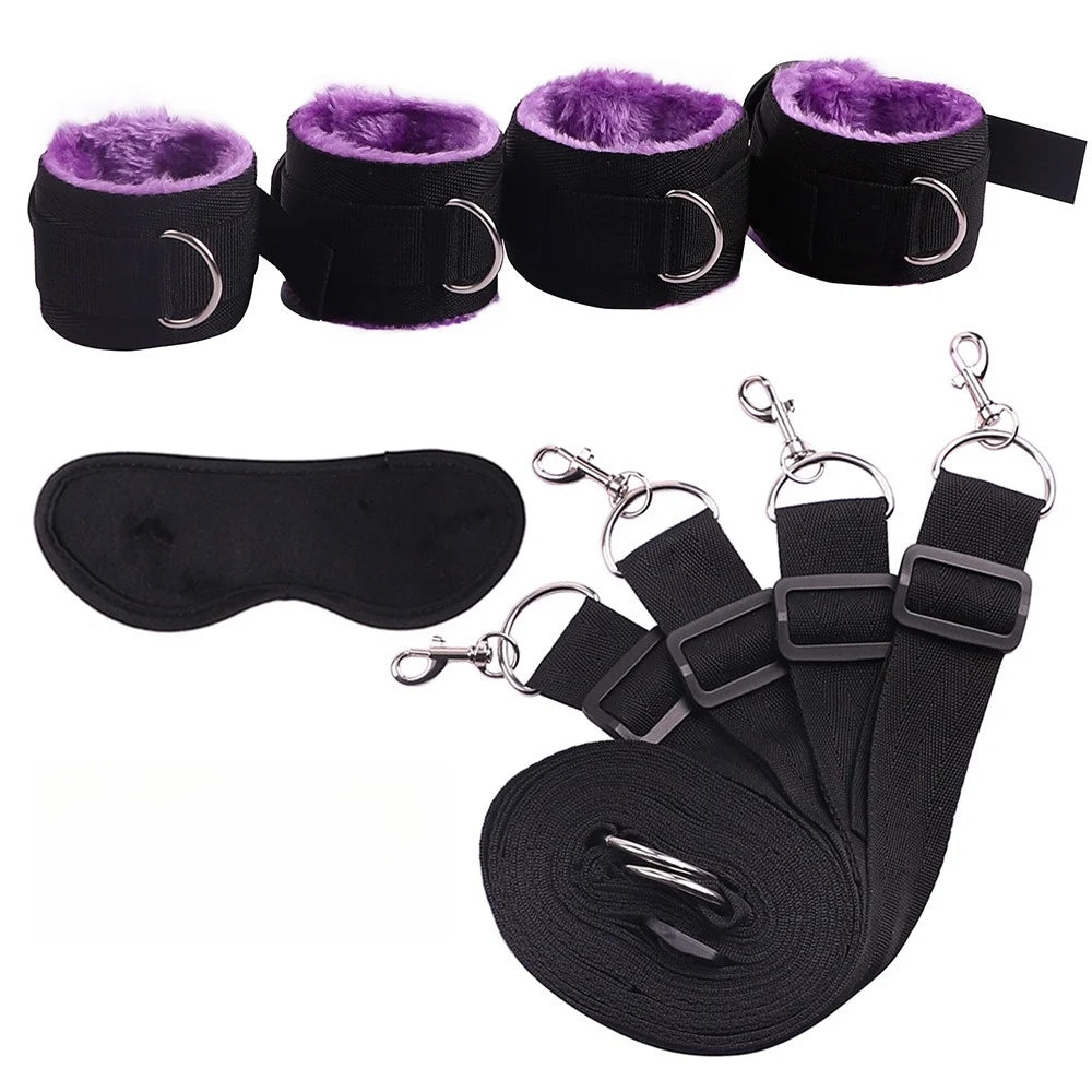 BDSM Bed Strap Bondage Binding on The Bed Binding Adult Sex Toys Sex Bondage Belt Bed Flirting Handcuffs Footcuffs Self Bondage