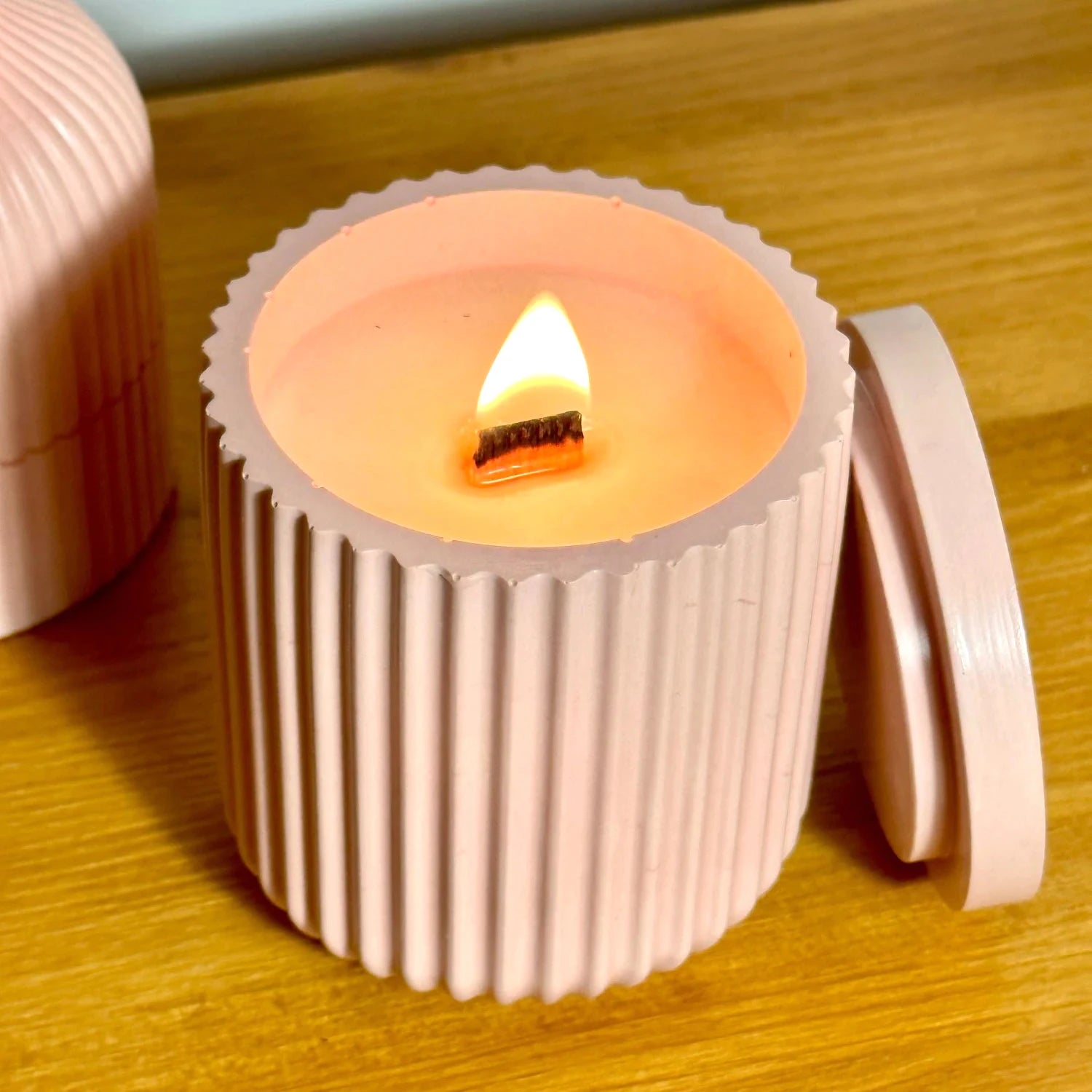 Round Stripe Candle Jar Silicone Mold DIY Handmade Storage Box Pen Holder Plaster Cement Vase Crafts Casting Molds Home Decor