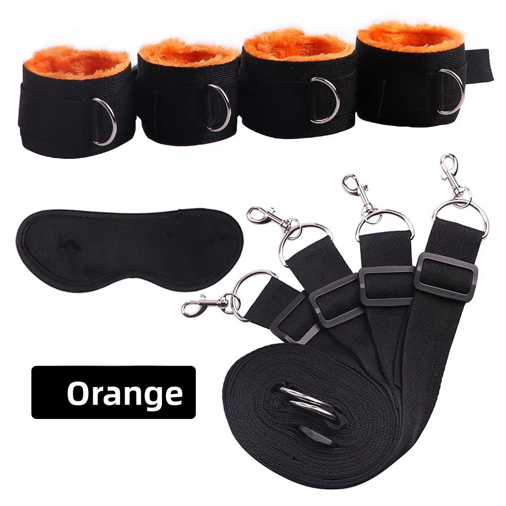 BDSM Bed Strap Bondage Binding on The Bed Binding Adult Sex Toys Sex Bondage Belt Bed Flirting Handcuffs Footcuffs Self Bondage