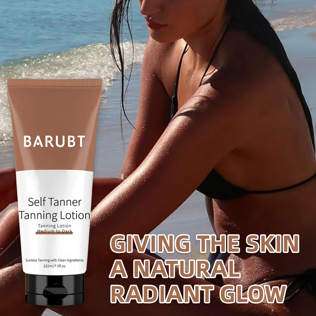 Sun-free Tanning Lotion - From Medium to Dark, Gentle Formula Does Not Irritate, Moisturizing, No Odor, Natural Skin Brightening