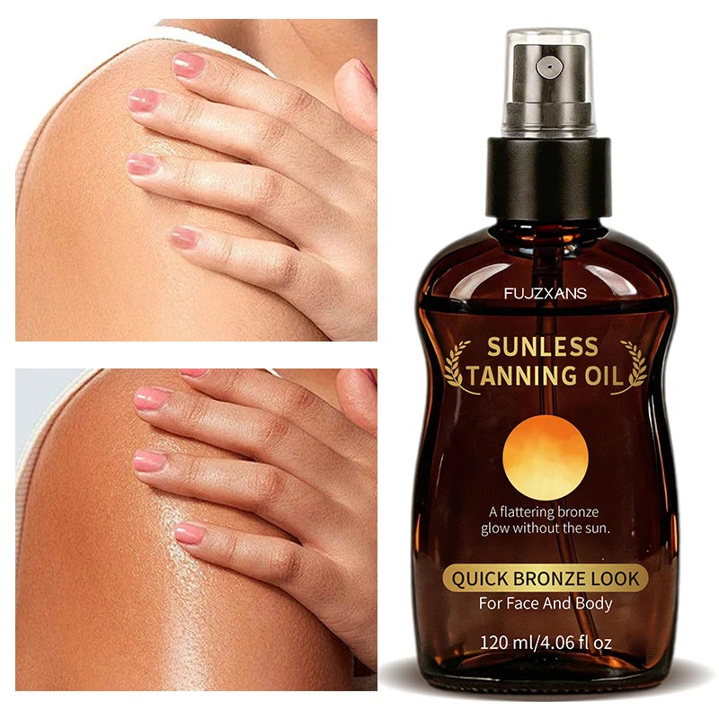 Sunless Tanning Oil Spray: Quickly Creates A Bronzed Look, Evens Out Skin Tone, Brightens Complexion. Suitable For Face And Body