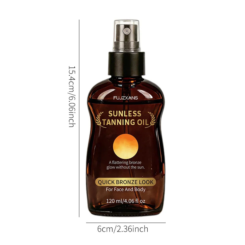 Sunless Tanning Oil Spray: Quickly Creates A Bronzed Look, Evens Out Skin Tone, Brightens Complexion. Suitable For Face And Body